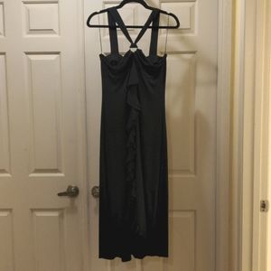 Size large front slit black cocktail dress